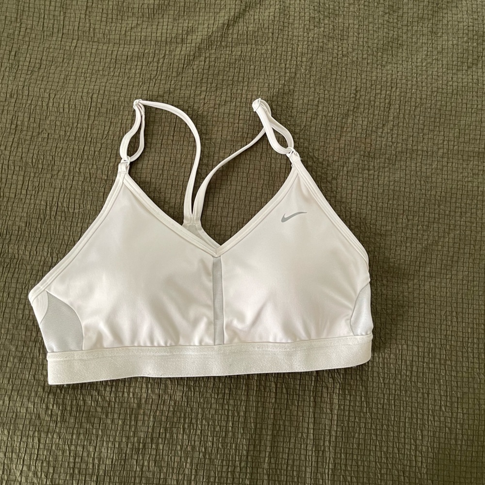 Nike Sports Bras in White and Neon Green - Picture 6 of 10